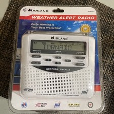 Midland WR-120 Emergency Weather Alert Radio with Alarm Clock - White
