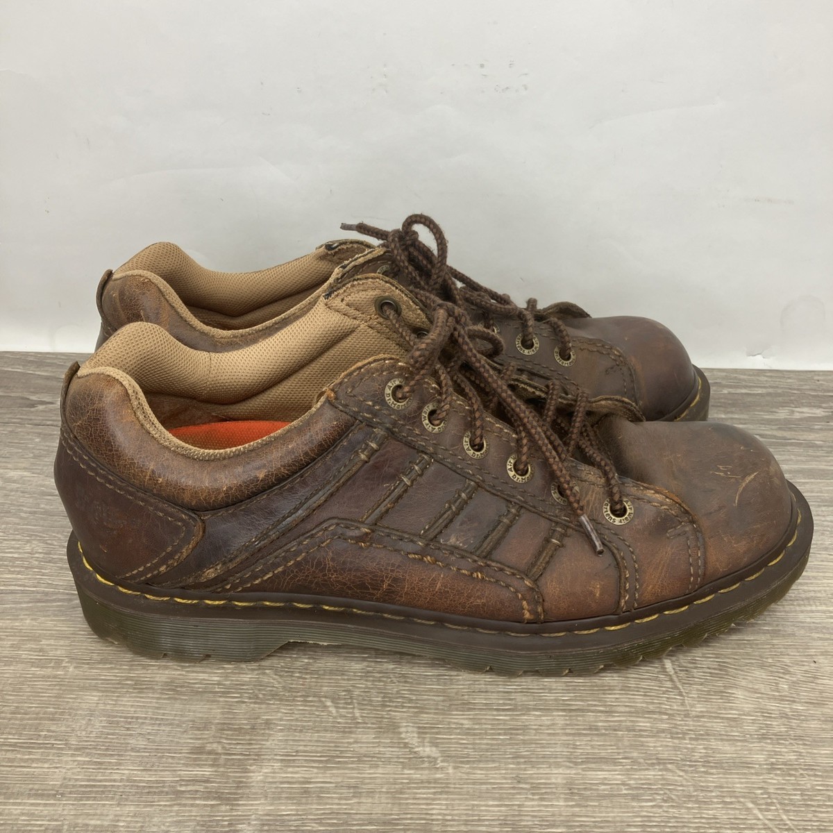 Mens 11 Doc Dr. Martens Keith Brown Leather Oxford Chunky Shoe Y2k