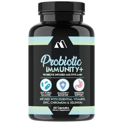 Probiotic Immunity + Vitamin C, E, D3, Zinc Immune & Digestive System Support 1p