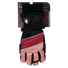 Swiss Tech Women's Pink Black Tech Ski Snow Gloves Touchscreen Compatibility NWT
