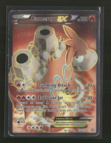 Pokemon Camerupt EX 146/160 Full Art Primal Clash Ultra Rare Damaged TCG