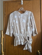 Vintage Women's Frayne Blouse Zip In Back Size Large Made In USA