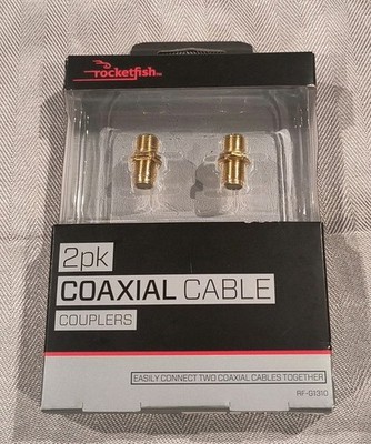 Rocketfish Coaxial Cable Couplers - Gold (Pack of 2) New  FreeShipping A+ Seller