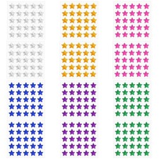 12 Sheet Star Gem Stickers 10mm, Self Adhesive Rhinestone Jewel Sticker 6 Colors