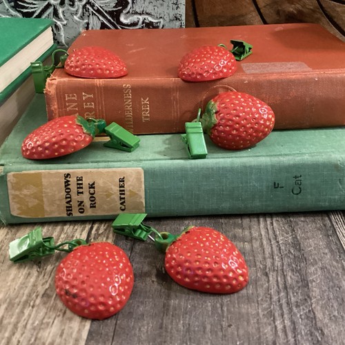 Patio Tablecloth Cover Metal Strawberry Weights Set Of 6 Summer Picnic Cookout