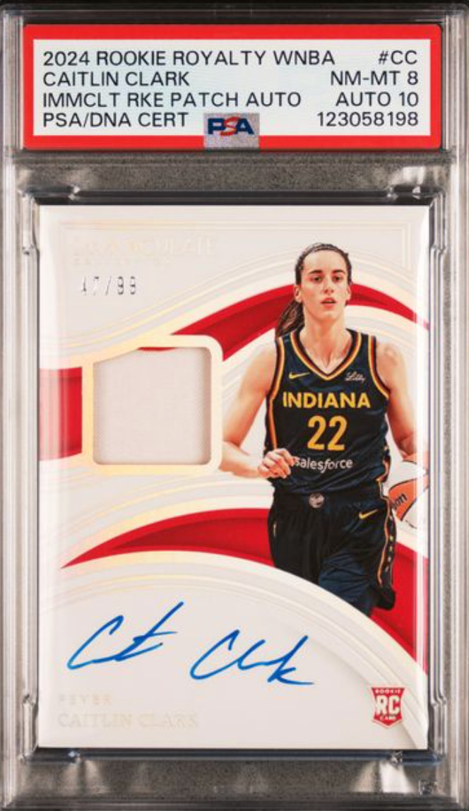 2024 Select WNBA Purple Prizm Caitlin Clark ROOKIE PATCH AUTO /99 #AM