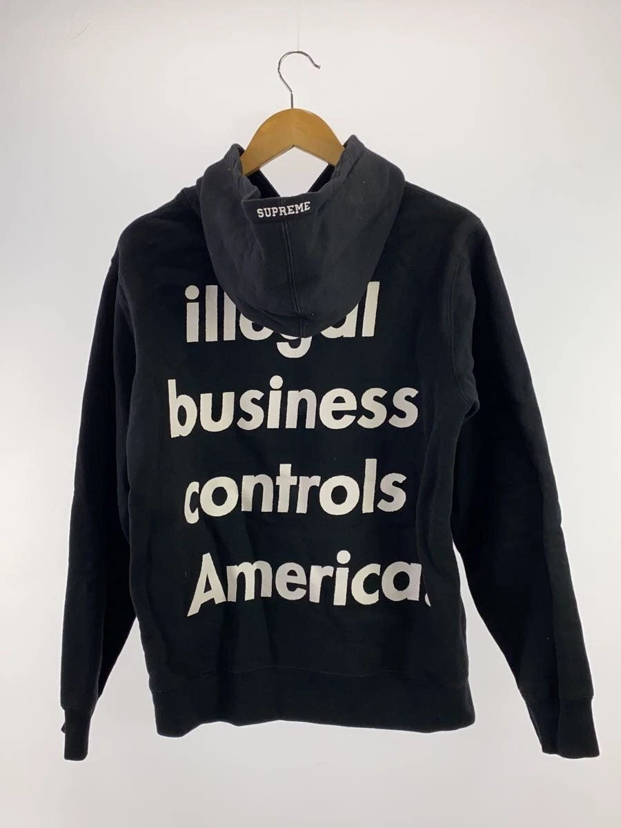 Felpa Supreme con cappuccio S cotone stampa nera usata