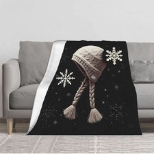 Durable Soft  Warm Flannel Blanket - Cozy Winter Design for Sofa Travel Bed