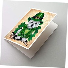 PPP3214GCA7P Westie St Patrick's Day Leprechaun Greeting Cards and Envelopes
