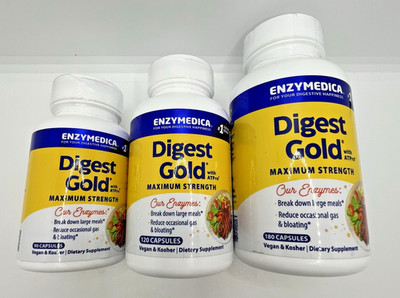 Enzymedica Digest Gold Maximum Strength w/ATPro 180 + 120 + 90 = 390 Capsules