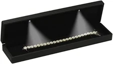 Three LED Light Black Bracelet Box Luxury LED with Light Bracelet Necklace Chain