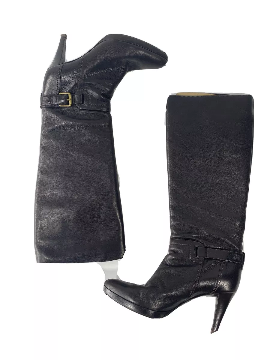 Designer black knee high deals boots