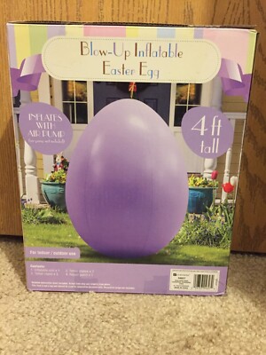 Huge 4 Foot 48'' Blow Up Inflatable Easter Egg Indoor/Outdoor Beach Ball Purple