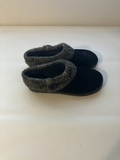 Clark Women  s Slip On Leather And Fleece Shoes Sz 7 Black Fall Casual