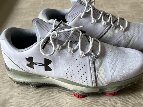 UNDER ARMOUR UA Jordan Spieth 3 White Golf Shoes Cleats Mens Size 7 - Pre-Owned - Picture 8 of 17