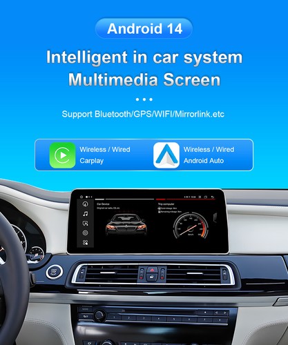 12.3" Autoradio Android 14 GPS DAB+CarPlay 64GB DSP IPS für BMW 7er F01 F02 CIC - Bild 7 von 18