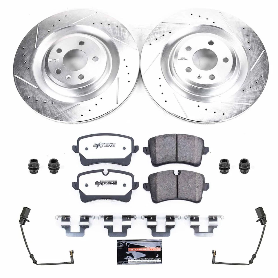 K8486-26 Powerstop Juego de 2 Ruedas Disco de Freno y Kits de Pastillas Traseras para Audi A8 Quattro Foto 3 de 3