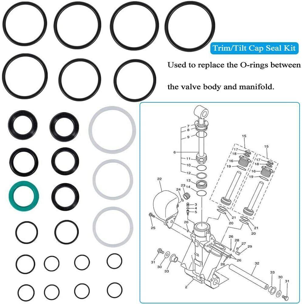 115225FS Seal Kit & Trim/Tilt Pin Wrench MT0006 & MT0009 For