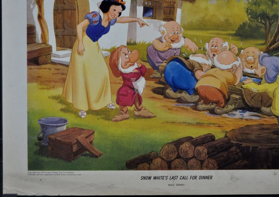 Белоснежка и семь гномов 1947 оригинальный 18 x 21 фильм плакат / художественная печать - Изображение 2 из 4