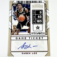 2020 Contenders Draft Picks Saben Lee Red Game Ticket Rookie Auto #134