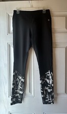 Nicole Miller New York Active Women Black Leggings Pants Size L