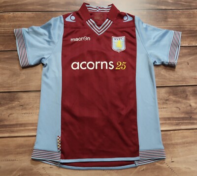 Maillot de foot domicile Aston Villa 2013-14 Macron bleu clair taille