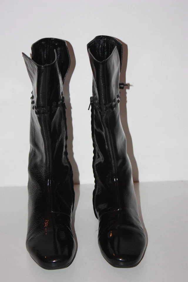 LACOSTE Mi Bottes Teagan Gloss Cuir Vernis Souple T UK 4 / 37 EUROPE TBE - Photo 4/4