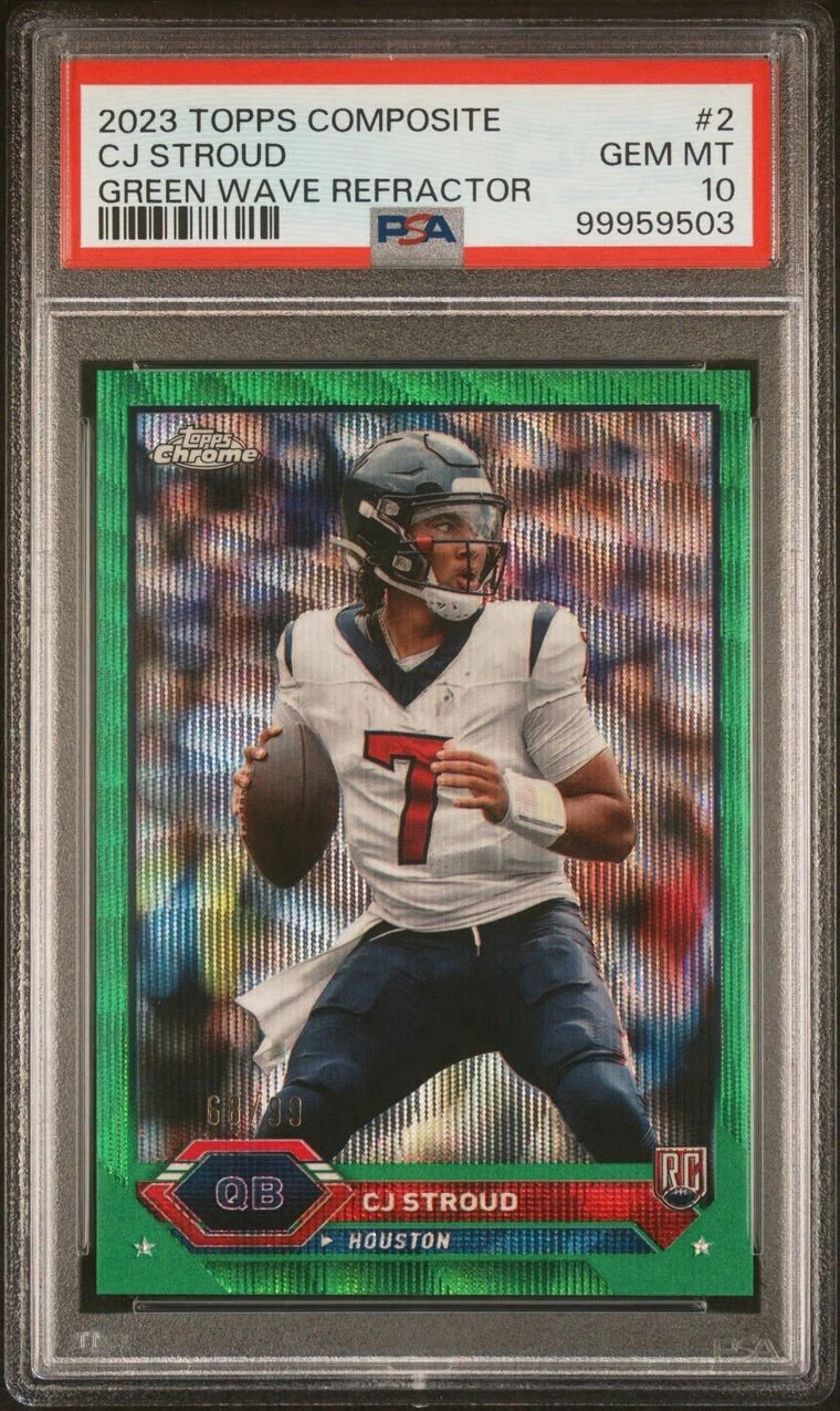 CJ Stroud Topps Composite #2 Green Wave Refractor