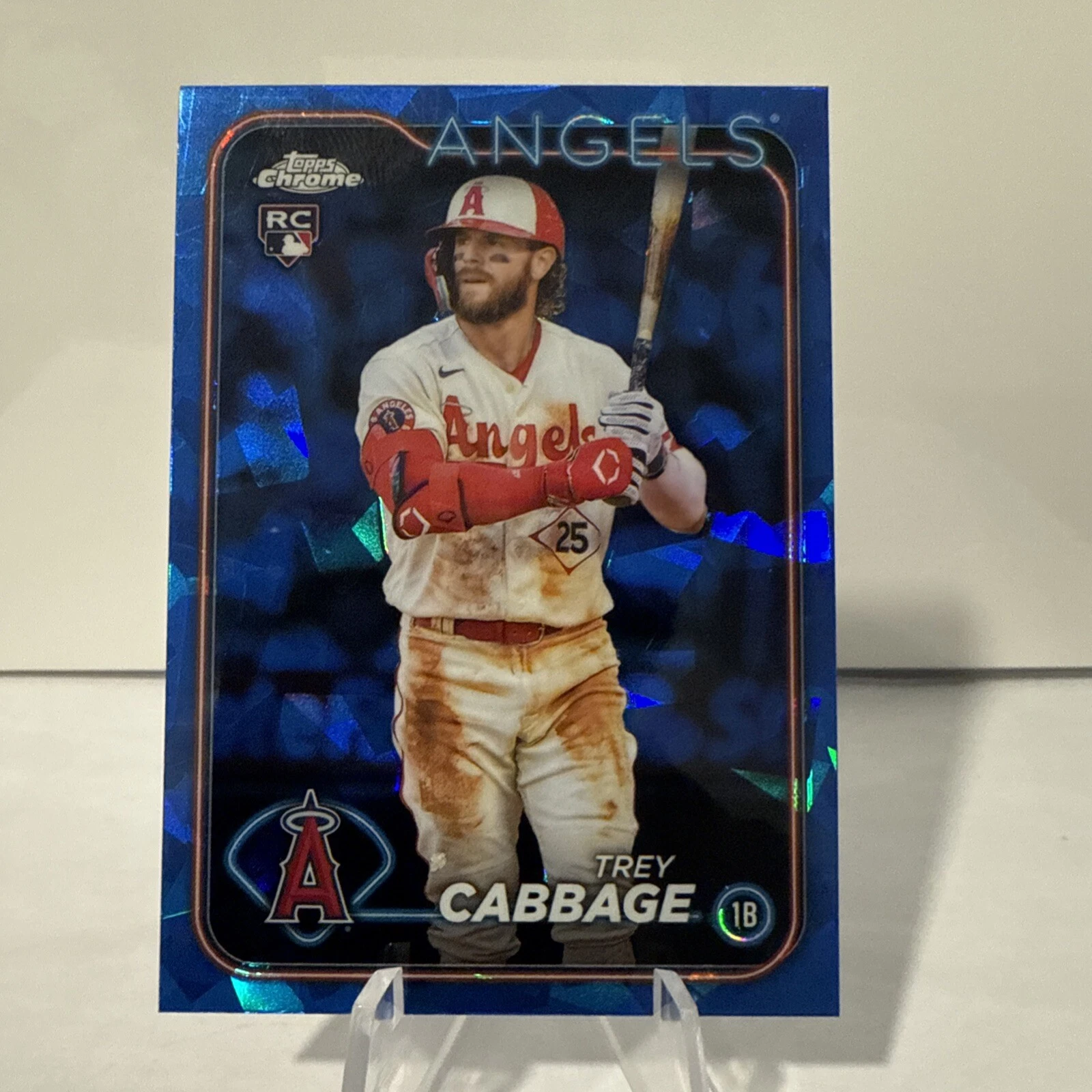 2024 Topps Chrome Sapphire Trey Cabbage RC Sapphire #321 LA Angels~ CLEAN 🔥