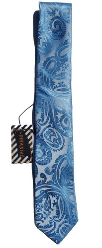 Juego de corbata DiBanGu para hombre corbata bolsillo cuadrado gemelos azul NUEVO EN PAQUETE - Imagen 2 de 9