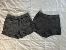 2 ACTIVE LIFE Lounge Shorts Women sz Medium Heather Charcoal Gray Knit Exercise