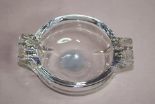 VINTAGE MID CENTURY MODERN ART DECO  GLASS  ASHTRAY SMALL   4 x 5"