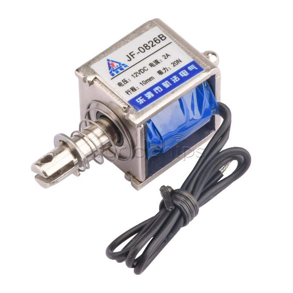 10PC 12V JF-0826B Reset10mm 20N Push Pull Type Open Frame Solenoid Electromagnet - Image 4 of 4