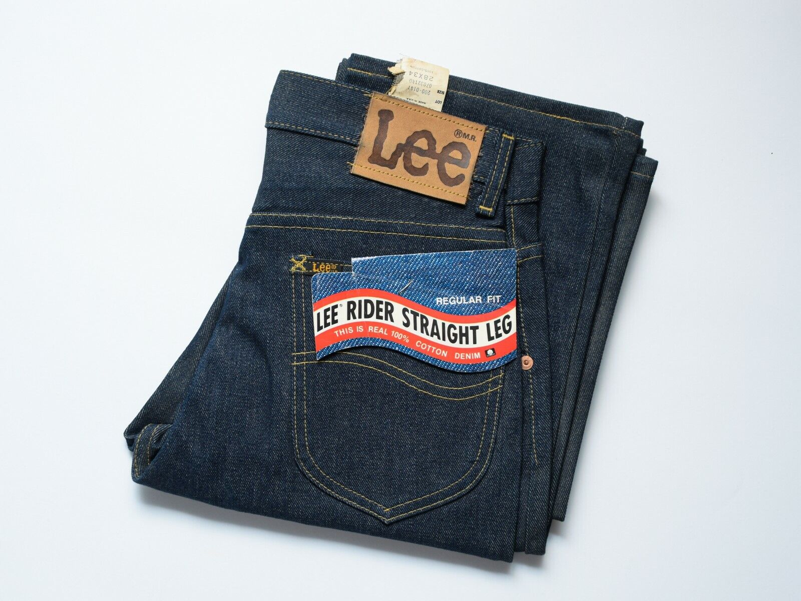 70s NEVER WORN Vintage LEE Riders Straight Leg Je… - image 1