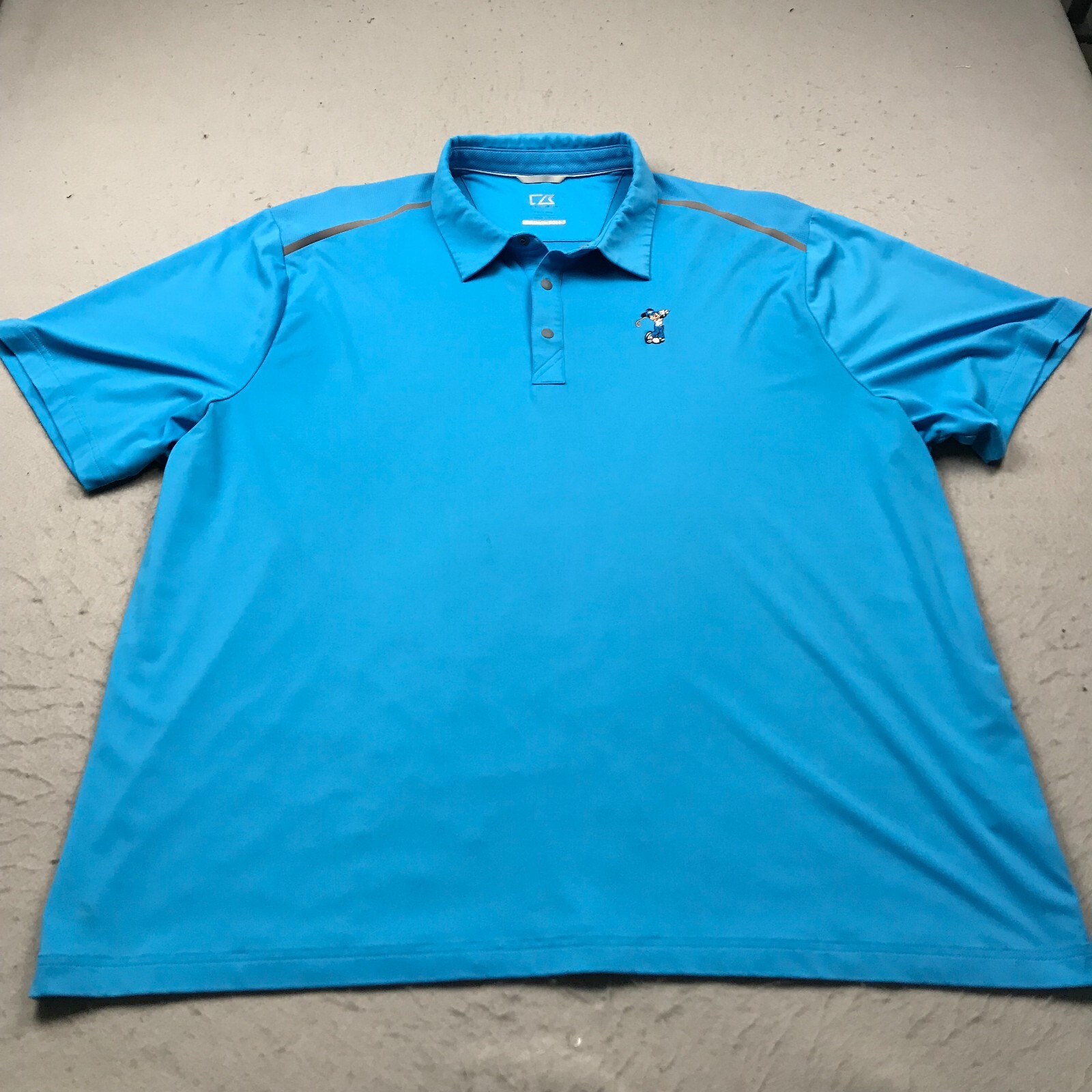 Cutter and Buck Polo Shirt Mens 2XL XXL Blue Disney Mickey Mouse Golf