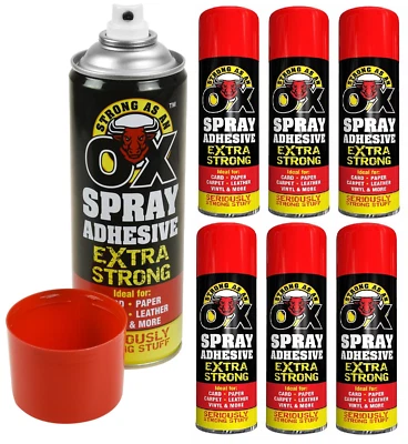 OPTIMAL PRODUCTS Strong As AN SAAO OX Spray Extra Adhesive Glue For Paper Card Tile Leather 500ml
