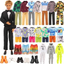 10 Pcs Fashion Pack for 12 Inch Boy Dolls - 5 Sets Casual Wear Clothes Outfit