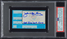 JULIUS ERVING DR J Signed 1976 ABA All Star Ticket 1ST SLAM DUNK CHAMPION PSA 5
