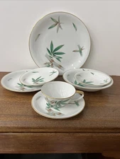 Antique Noritake China 7 Piece Place Settings Japan 24K Gold Rims 1950-1964