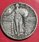 1928S US Standing Liberty SILVER Quarter! "San Francisco" Mint! Very Fine! Coin!
