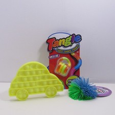 Lot of Fidgets NIP Tangle NWOT Yellow Car Shaped Pop-it  NWT Swoosh Orb 