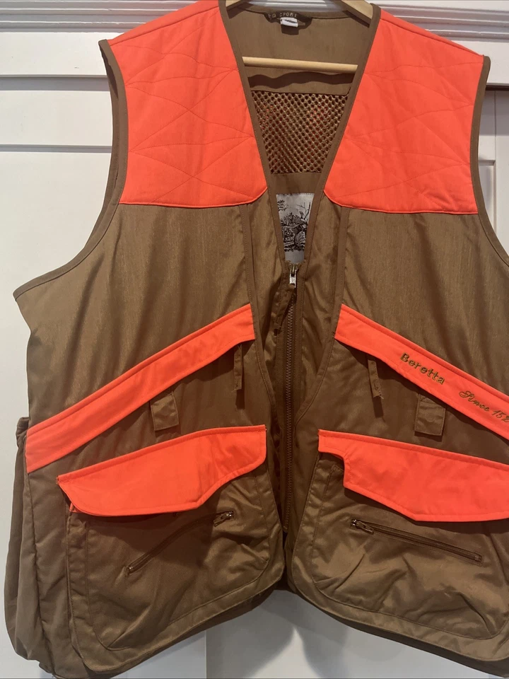 Beretta Chaleco de Campo Caza Tiro Visibilidad Exterior Marrón Naranja Hombre’s 2XL Foto 3 de 4