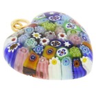 Glass Of Venice Pendentif Millefiori Moyen Multicolore dans Un Cadre argenté 23 mm