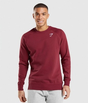 Gymshark Men's Crest Cotton Sweatshirt Cherry Brown XS
