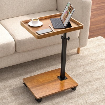 XNSDXV C Table End Table Adjustable Height, 360°Swivel TV Tray Table for Smal...