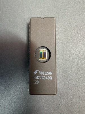 2x FM27C040Q UV EPROM Memory IC 4Mbit Ceramic DIP Window Vintage Untested