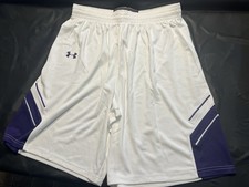 Under Armour Mens Crunch Time Basketball Shorts White/Purple X Large New W. Tags