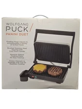 Wolfgang Puck Panini Duet Press Silver Black Cooking Grill New Open Box