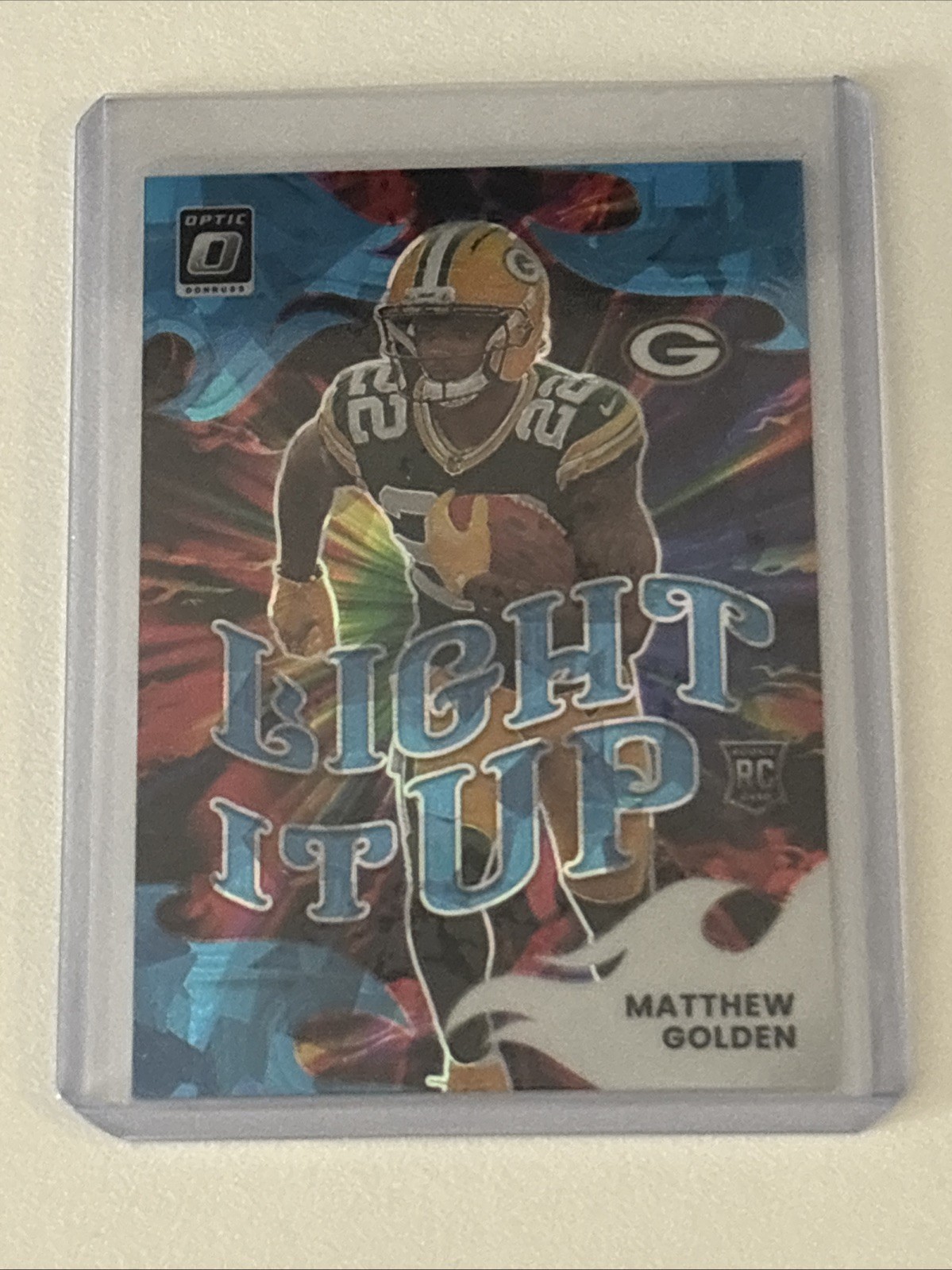2025 Optic Football Matthew Golden Light It Up Teal Cracked Ice Rookie /55 🔥 🏈