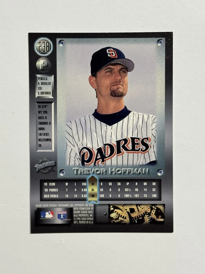 1996 Fleer Metal Universe Trevor Hoffman #238 HOF - Image 2 of 2